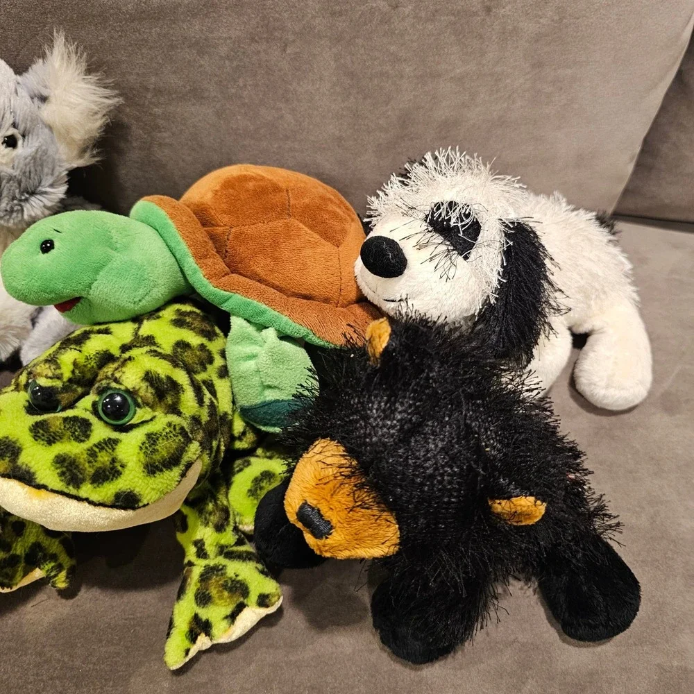 Ganz Webkinz Plush Lot of 7 Koala Polar Bear Bullfrog Turtle Rhino Panda Bear